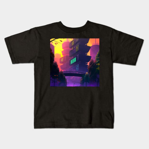 Colorful city Kids T-Shirt by SJG-digital